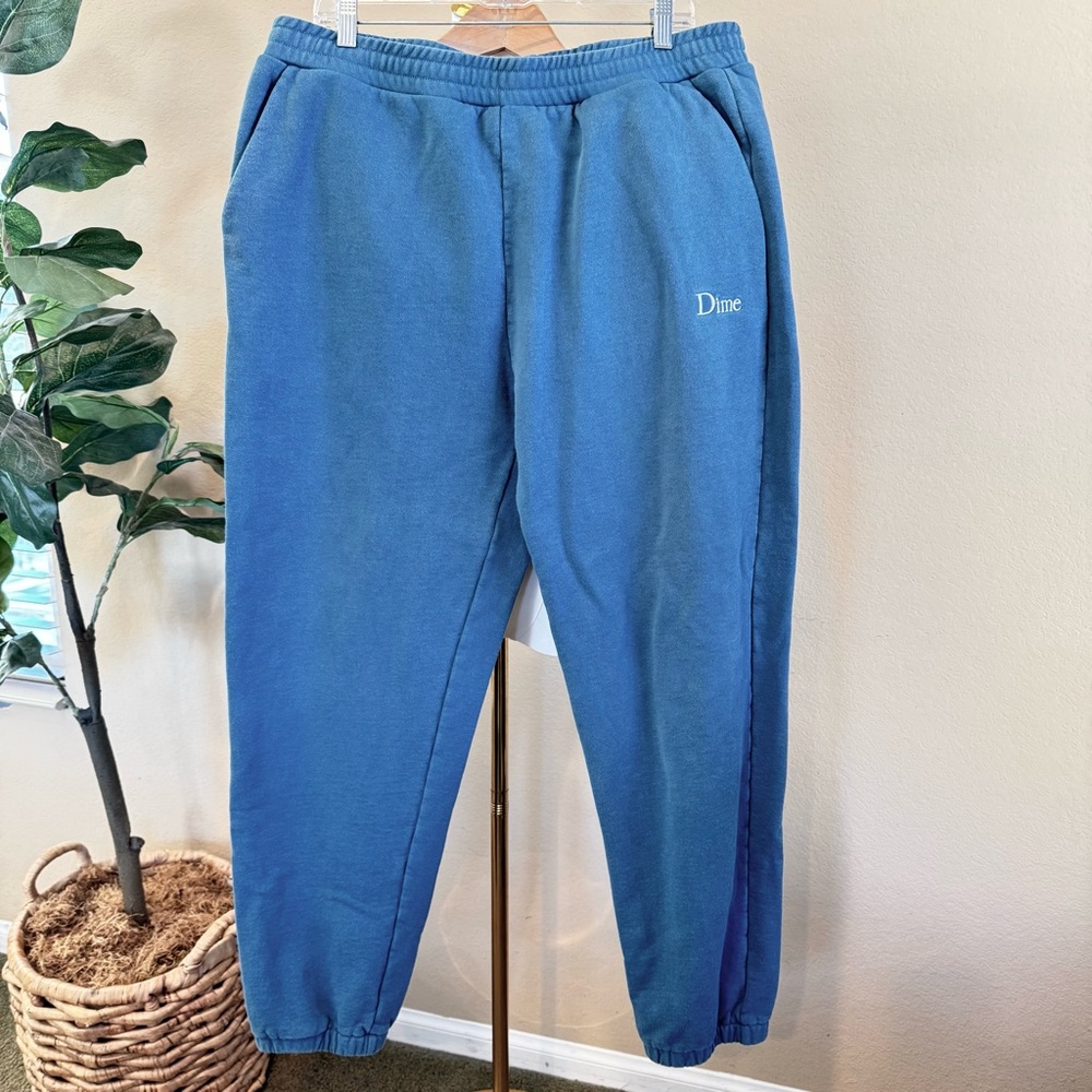 Dime MTL Logo Sweatpants Jogger Men’s 2XL Teal Heavyweight Cotton Streetwear